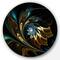 Designart - Brown Blue Fractal Flower in Black' Oversized Abstract Metal Art